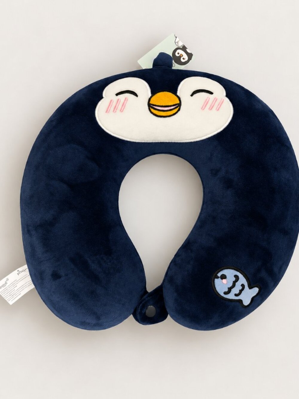 New With Tags Navy Blue Penguin Travel Neck Pillow